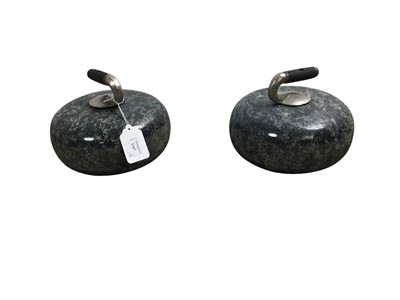Lot 1347 - PAIR OF CURLING STONES