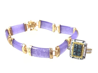 Lot 220 - ART DECO STYLE SAPPHIRE AND DIAMOND DRESS RING