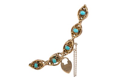 Lot 432 - EDWARDIAN TURQUOISE BRACELET