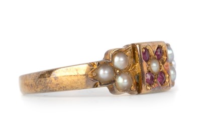 Lot 434 - VICTORIAN RUBY AND SEED PEARL RING