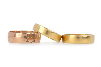 Lot 446 - TWO WEDDING BANDS