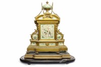 Lot 1015 - LATE 19TH CENTURY FRENCH GILT MANTEL CLOCK the...