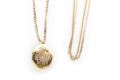 Lot 409 - LOCKET AND THREE CHAINS