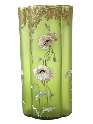 Lot 264 - ART NOUVEAU GREEN GLASS VASE