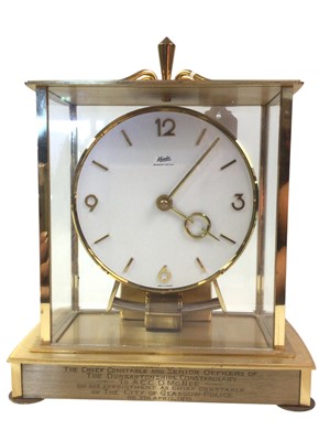 Lot 269 - KUNDO FOUR GLASS MANTEL CLOCK