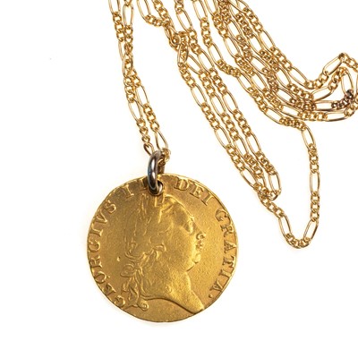 Lot 7 - GEORGE III SPADE GUINEA COIN ON CHAIN