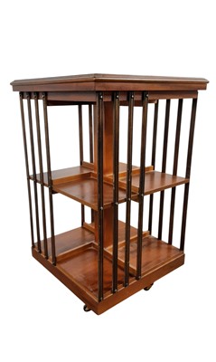 Lot 299 - REPRODUCTION MAHOGANY REVOLVING BOOKCASE