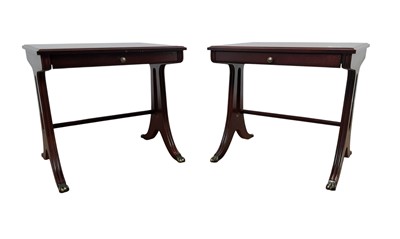 Lot 298 - PAIR OF REPRODUCTION MAHOGANY SIDE TABLES