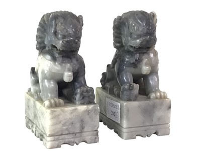 Lot 292 - PAIR OF SOAPSTONE FO DOGS