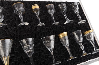 Lot 1357 - ASSORTED SET OF TWELVE MOSER LIQUEUR GLASSES
