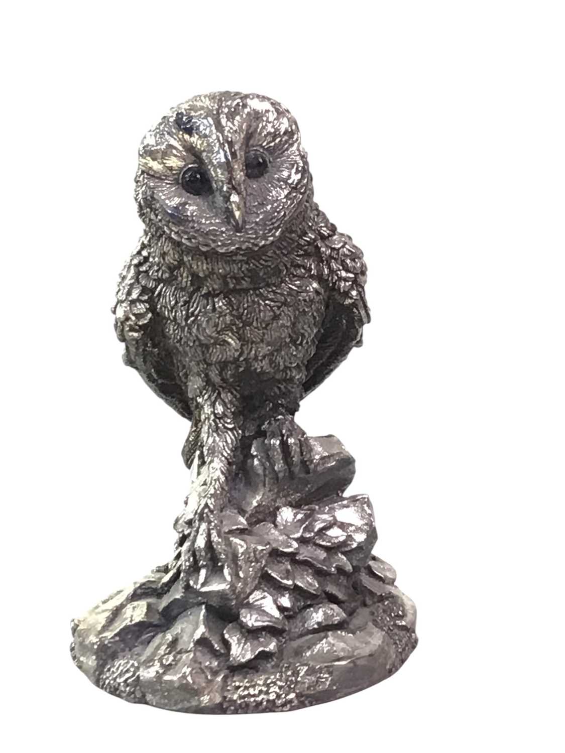 Lot 319 - STERLING SILVER FIGURE OF AN OWL