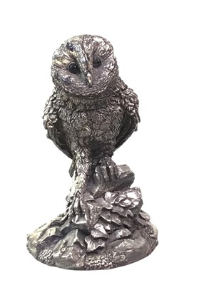 Lot 319 - STERLING SILVER FIGURE OF AN OWL