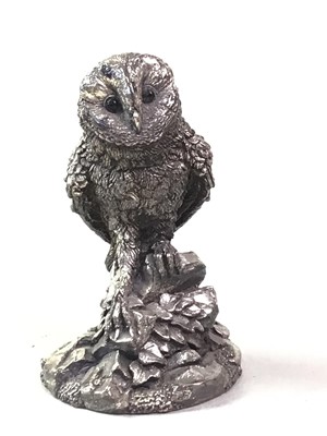 Lot 319 - STERLING SILVER FIGURE OF AN OWL