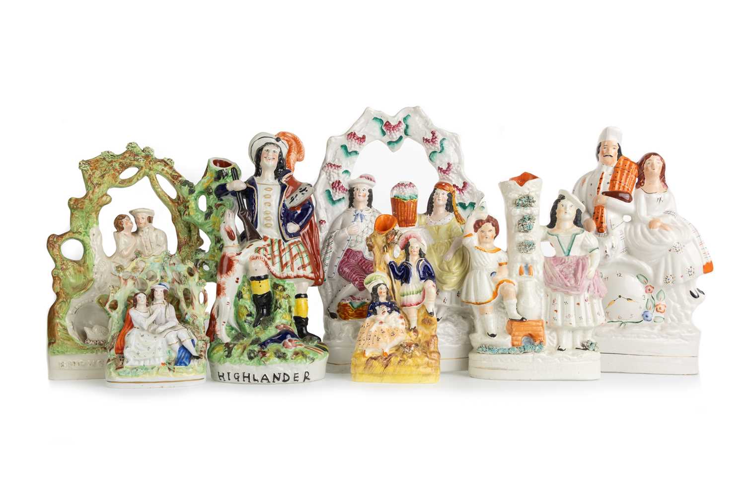 Lot 1368 - COLLECTION OF STAFFORDSHIRE FLATBACK FIGURES