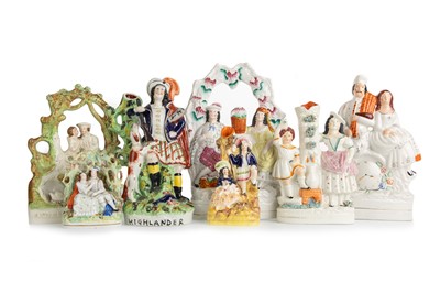 Lot 1368 - COLLECTION OF STAFFORDSHIRE FLATBACK FIGURES