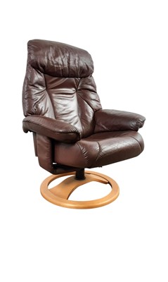 Lot 457 - EKORNES STRESSLESS SWIVEL RECLINING CHAIR