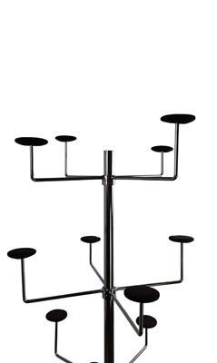 Lot 460 - PAIR OF CONTEMPORARY CHROME HAT STANDS