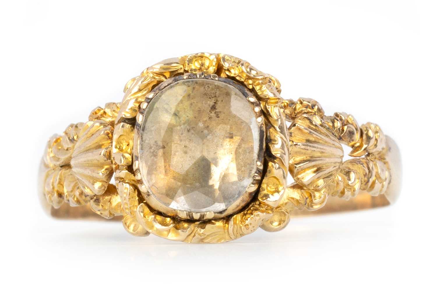 Lot 457 - GEORGIAN ROCK CRYSTAL RING