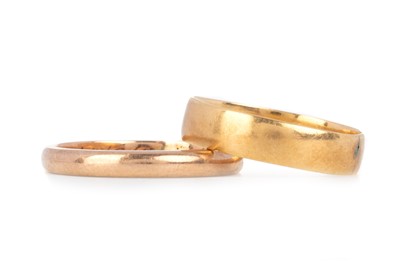 Lot 458 - TWO WEDDING BANDS