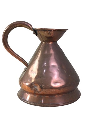 Lot 360 - THREE VICTORIAN GRADUATED COPPER JUGS