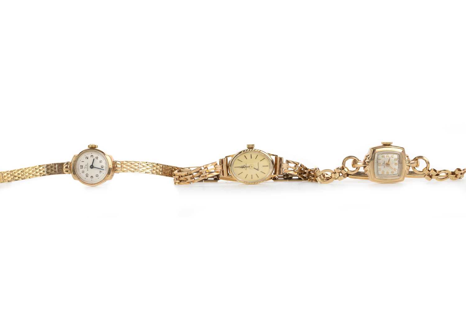 Lot 814 - THREE NINE CARAT GOLD WRIST WATCHES
