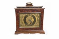 Lot 1038 - WALNUT CASED MANTLE CLOCK the brass face with...