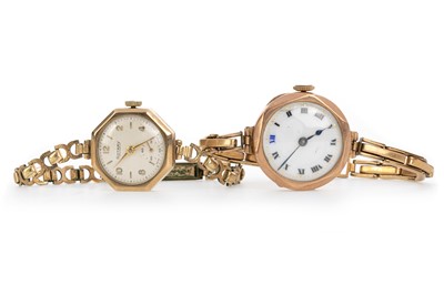 Lot 815 - TWO NINE CARAT GOLD CASED MANUAL WIND WRIST WATCHES