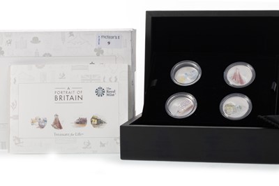 Lot 9 - THE ROYAL MINT, A PORTRAIT OF BRITAIN 2018 SILVE RPROOF FOUR COIN COLLECTION