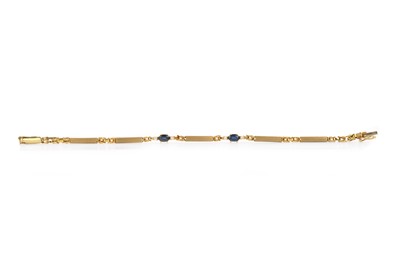 Lot 495 - SAPPHIRE AND DIAMOND BRACELET