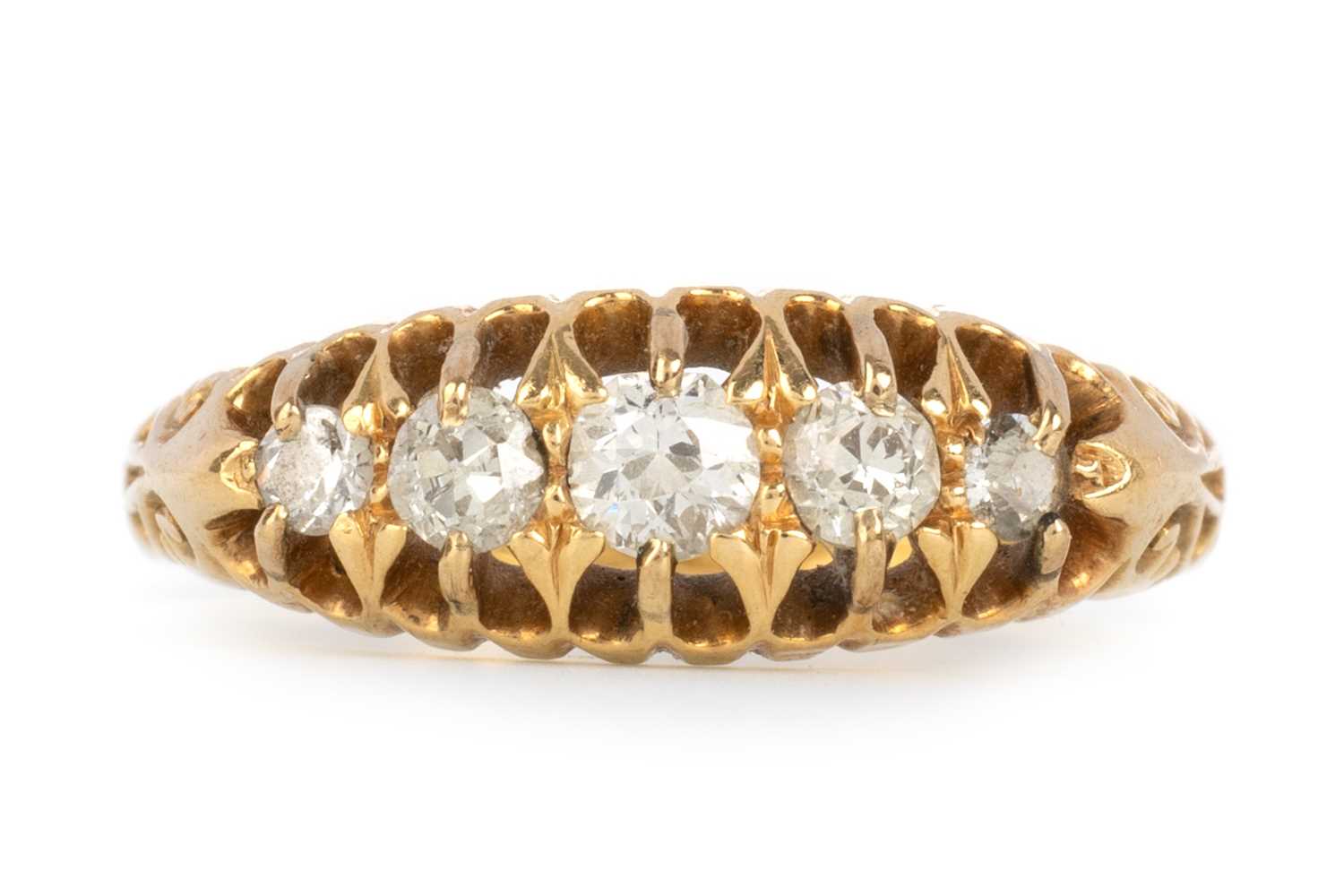 Lot 503 - DIAMOND FIVE STONE RING