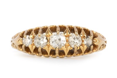 Lot 503 - DIAMOND FIVE STONE RING