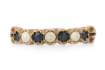 Lot 517 - PEARL AND SAPPHIRE RING