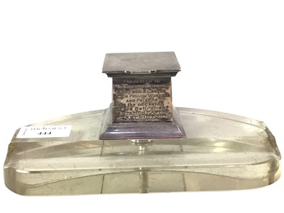 Lot 444 - SILVER PRESENTATION INKWELL