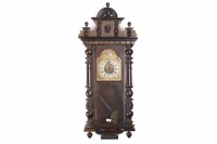 Lot 1056 - VICTORIAN VIENNA WALL CLOCK the arch moulded...