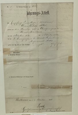 Lot 570 - GERMAN FRAMED TRANSCRIPT