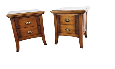 Lot 598 - PAIR OF CHERRYWOOD BEDSIDE CABINETS