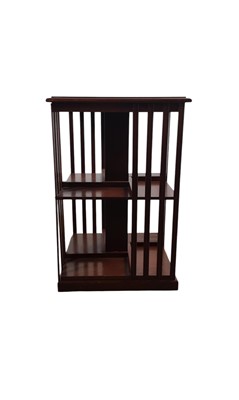 Lot 612 - MAHOGANY REVOLVING BOOKCASE