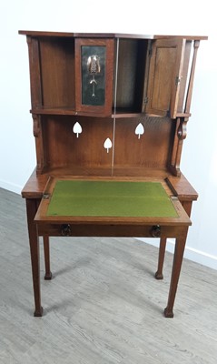 Lot 1362 - ARTS & CRAFTS OAK WRITING DESK