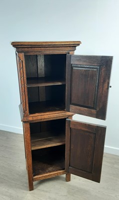 Lot 1363 - ARTS & CRAFTS STYLE OAK CUPBOARD