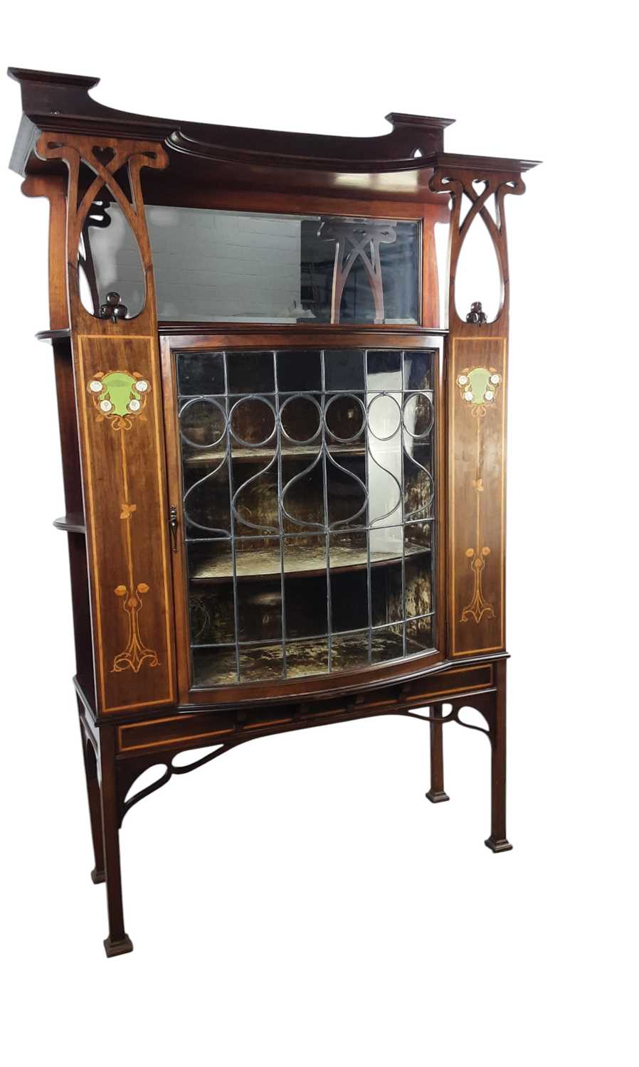 Lot 1365 - ARTS & CRAFTS MAHOGANY DISPLAY CABINET
