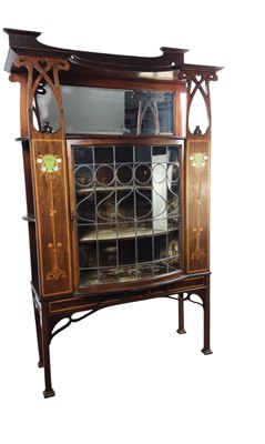 Lot 1365 - ARTS & CRAFTS MAHOGANY DISPLAY CABINET