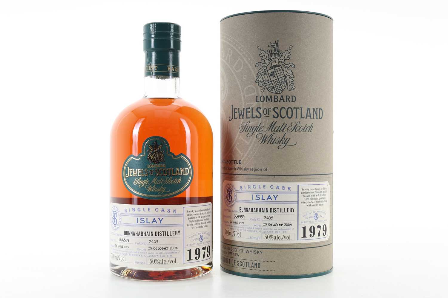 Lot 20 - **BUNNAHABHAIN 1979 25 YEAR OLD LOMBARD JEWELS OF SCOTLAND