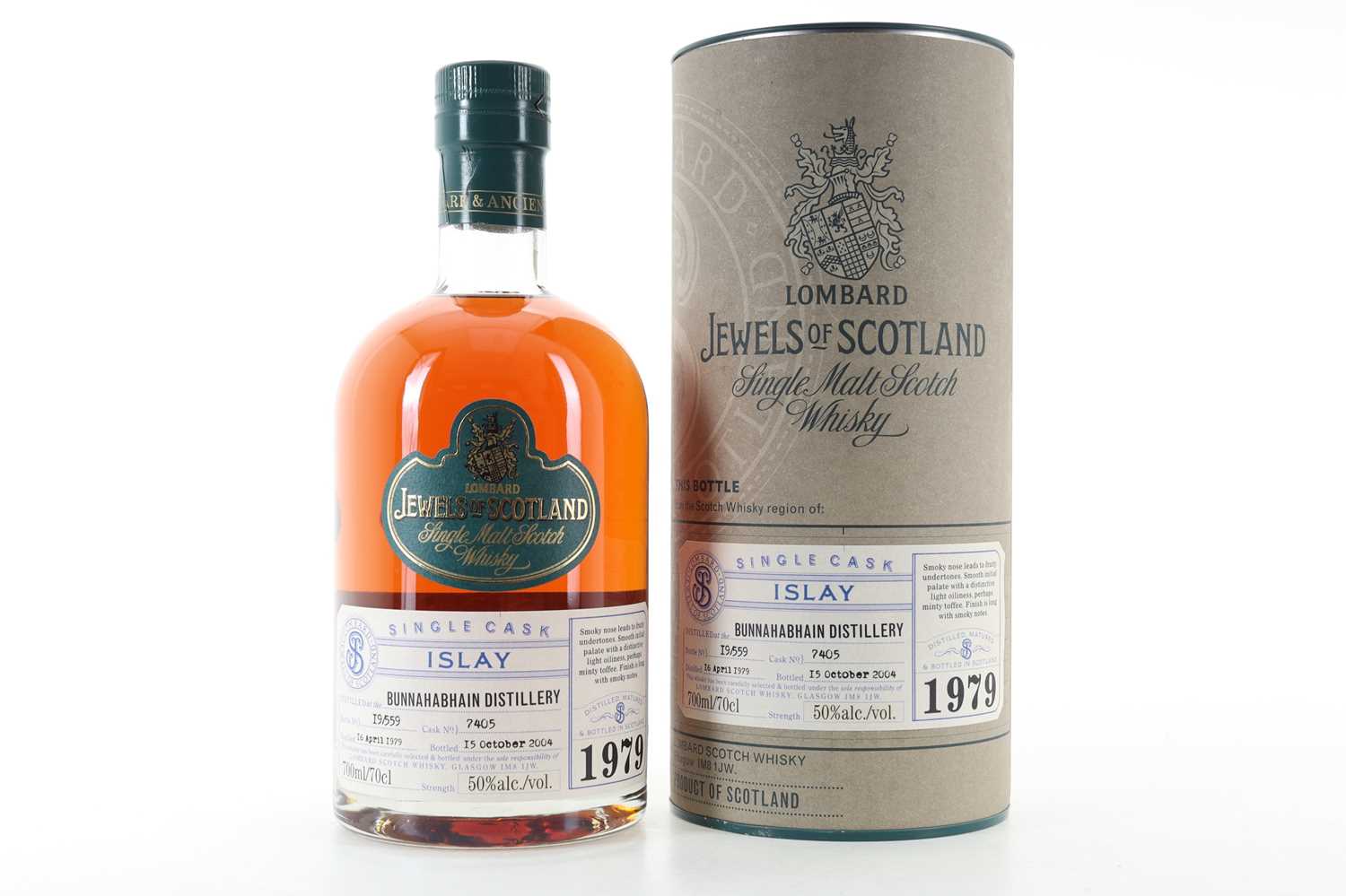 Lot 26 - **BUNNAHABHAIN 1979 25 YEAR OLD LOMBARD JEWELS OF SCOTLAND
