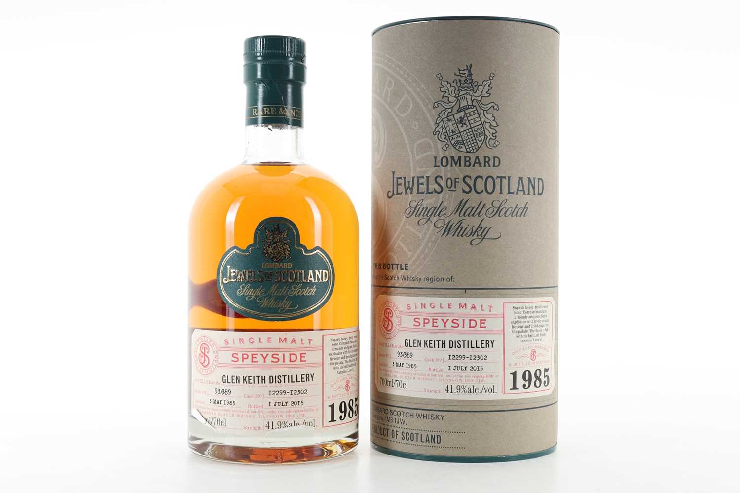 Lot 28 - **GLEN KEITH 1985 30 YEAR OLD LOMBARD JEWELS OF SCOTLAND