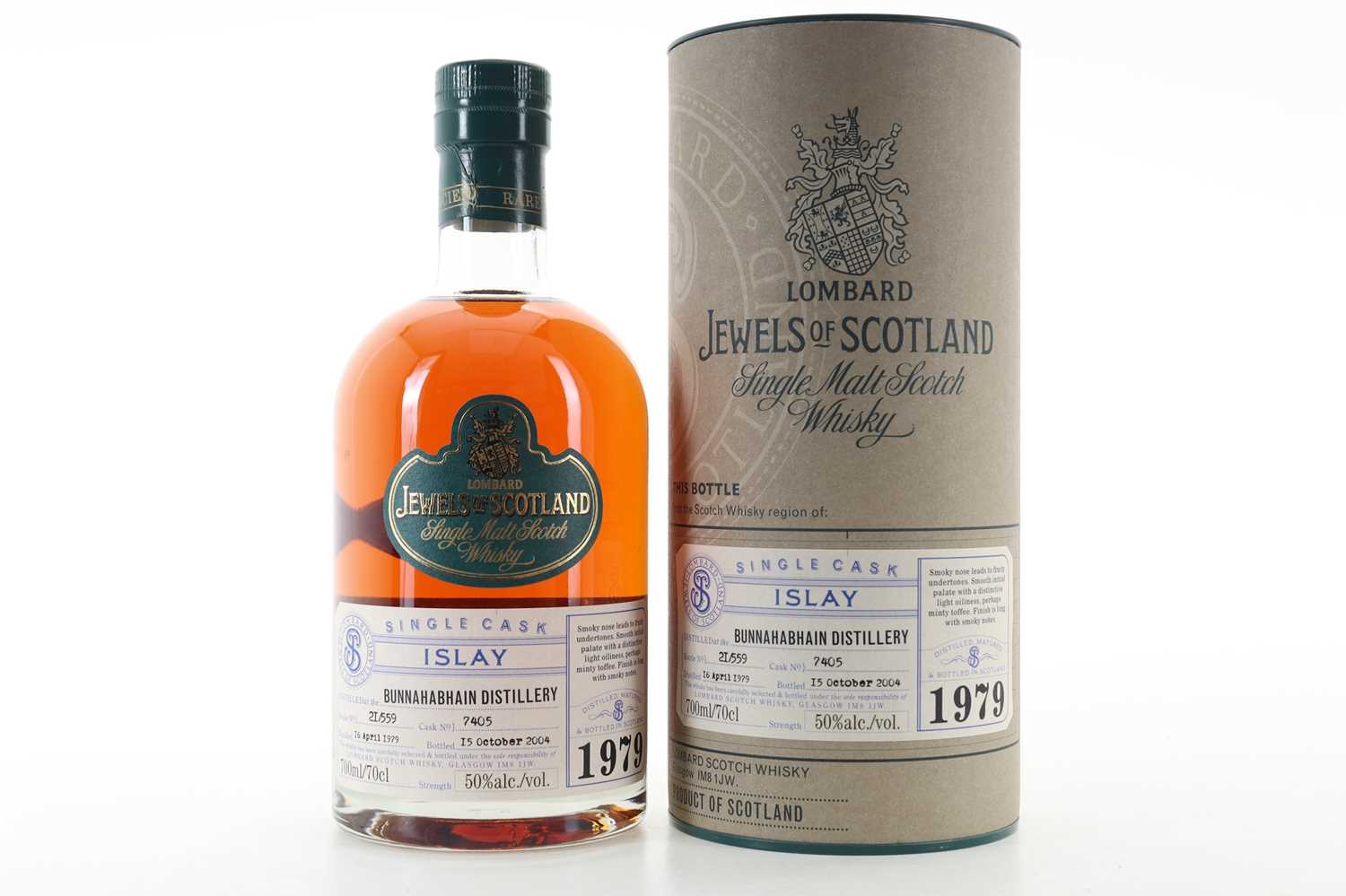 Lot 38 - **BUNNAHABHAIN 1979 25 YEAR OLD LOMBARD JEWELS OF SCOTLAND