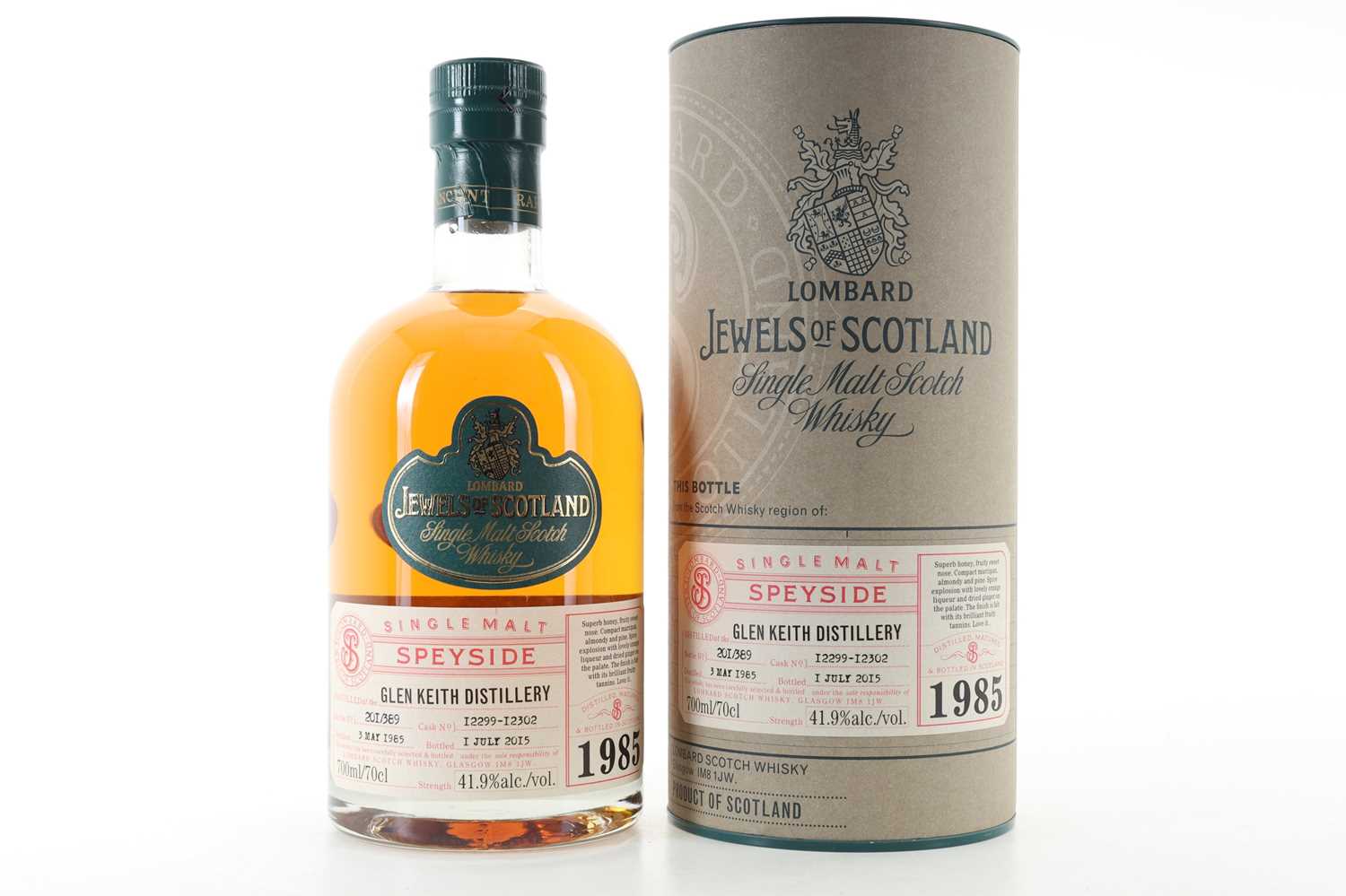 Lot 64 - **GLEN KEITH 1985 30 YEAR OLD LOMBARD JEWELS OF SCOTLAND