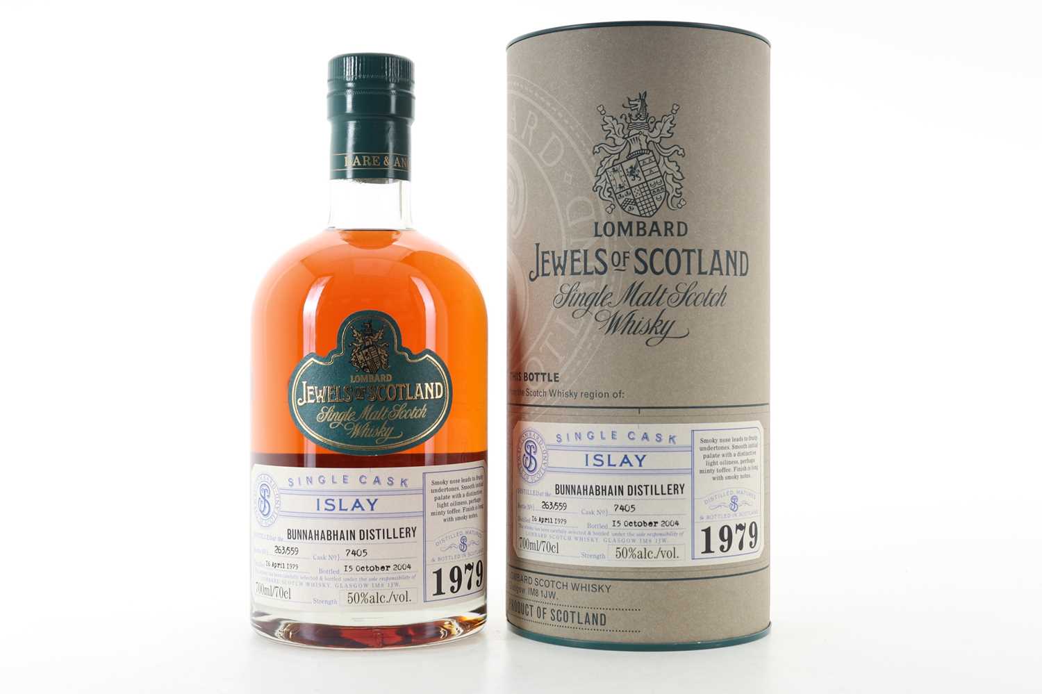 Lot 80 - **BUNNAHABHAIN 1979 25 YEAR OLD LOMBARD JEWELS OF SCOTLAND