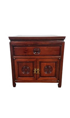 Lot 388 - PAIR OF CHINESE BEDSIDE CUPBOARD CHESTS