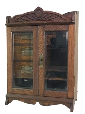 Lot 678 - VICTORIAN OAK SMOKER'S CABINET