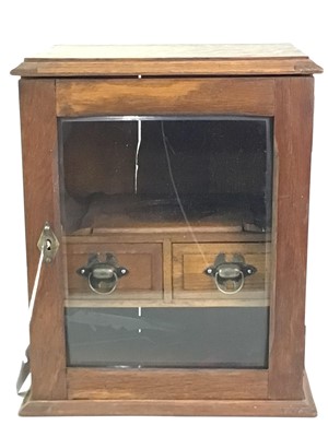Lot 677 - VICTORIAN OAK SMOKER'S CABINET